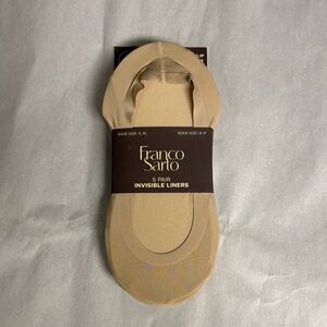 New Franco Sarto Socks Women’s 5 Pair Beige Casual Invisible Liner Socks Active